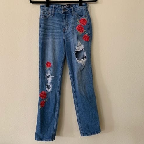 hollister embroidered jeans