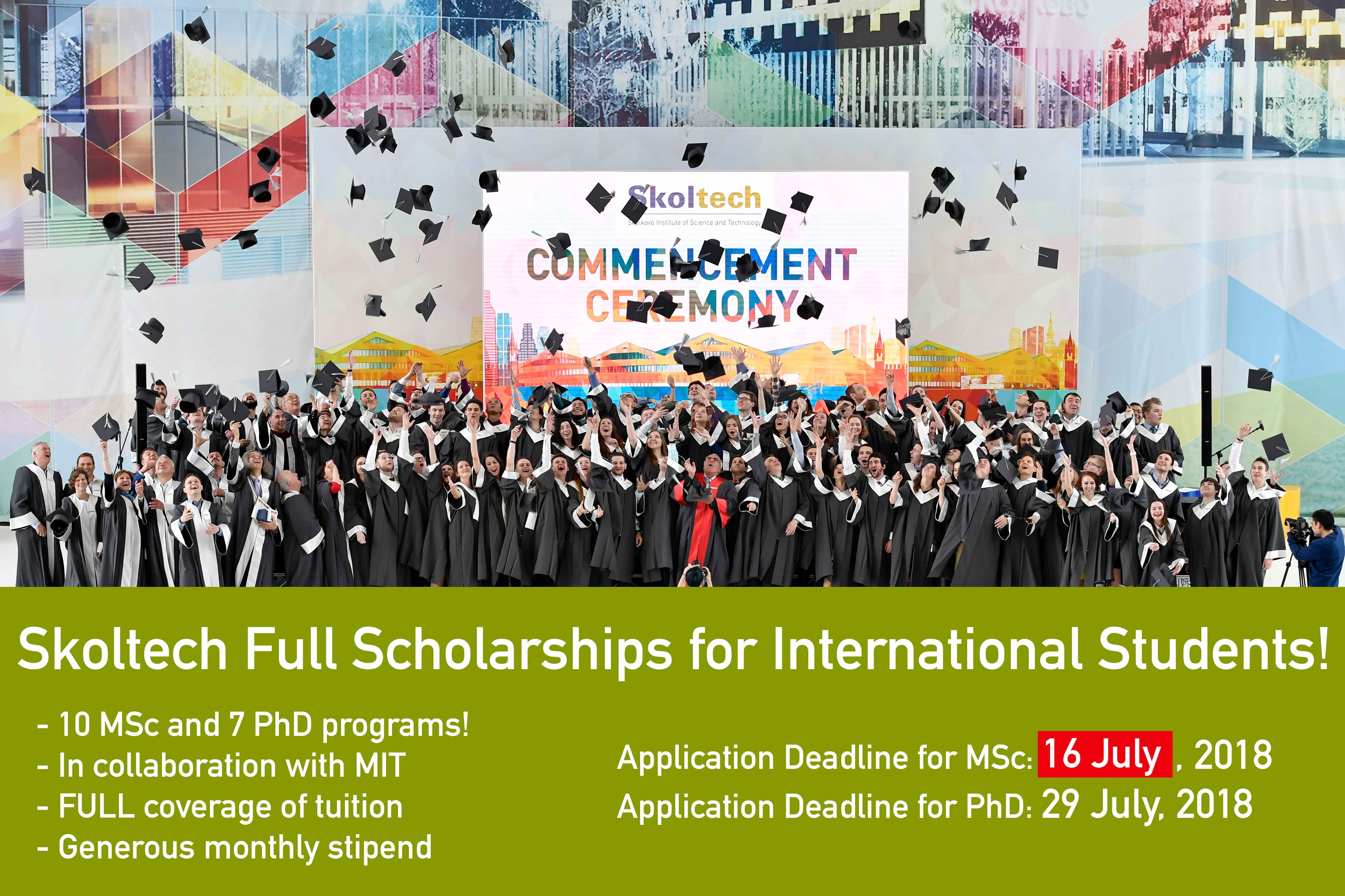 Full ... MSc and for Scholarships Skoltech Tuition PhD