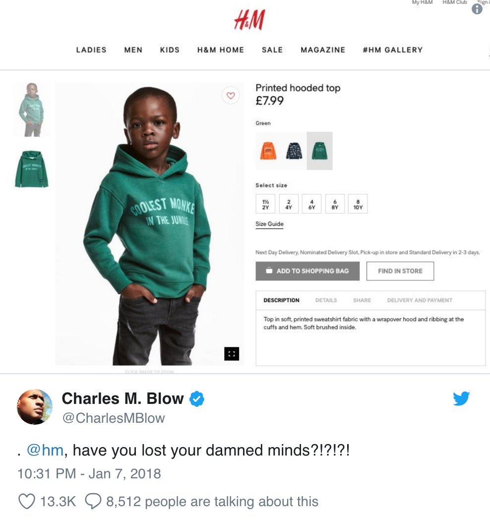 H&M Poorly Handles 2017 Crisis. Last year on January 7th, 2017 H&M… | by  Nala Velez | Medium