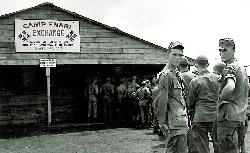American GIs line up at the PX store at Camp Enari, one of the largest US Army bases in Vietnam. Credit: With kind permission, AAFES.©