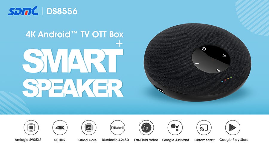 Android TV OTT Box with Smart Speaker