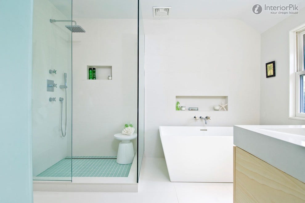 Simple White Bathroom Designs. White means clean and harmful, with