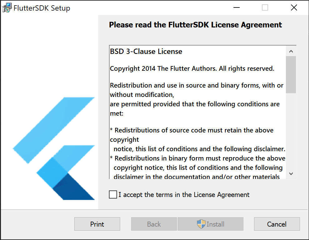 flutter install windows