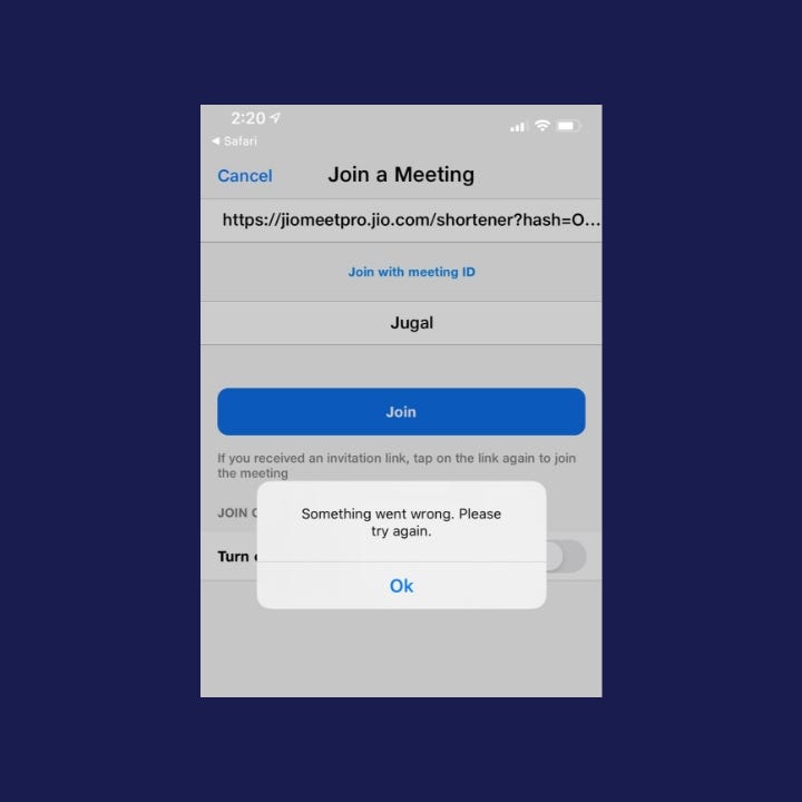 ux design for app join meeting page