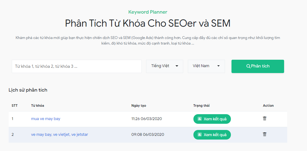 Keyword planner phiên bản Việt, tại sao không thử ?