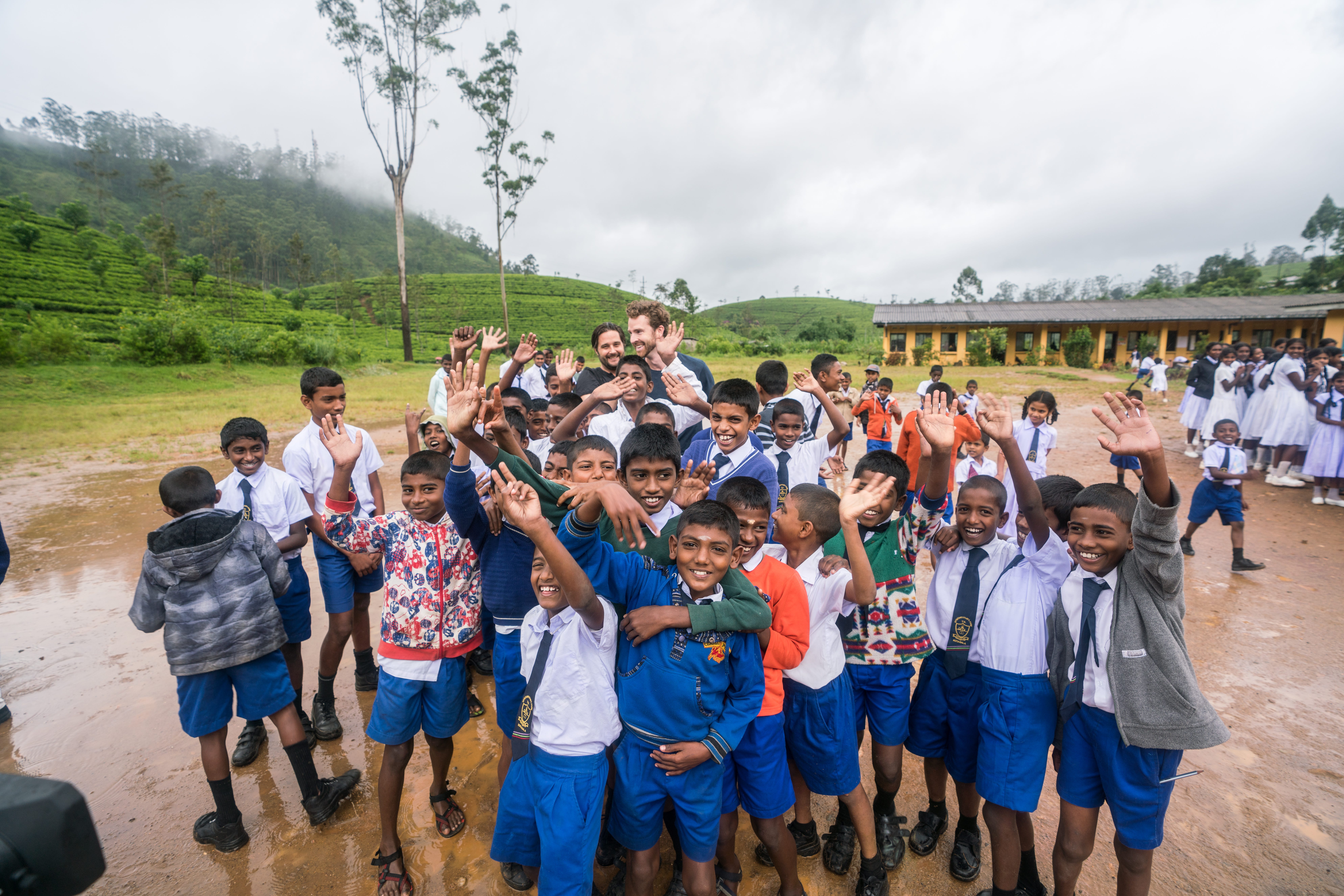  Schoolyard antics in Sri Lanka with Matt Moreau and Kori Chilibeck of The Earth Group