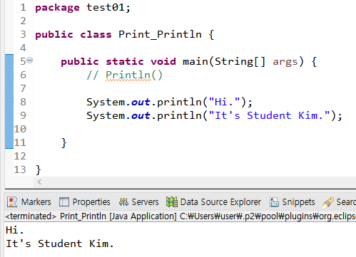 Java 8 | Print and Println Method + \t | by Student Kim | Buzz Code | Medium