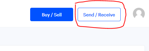 send/receive button in coinbase for transferring off of coinbase