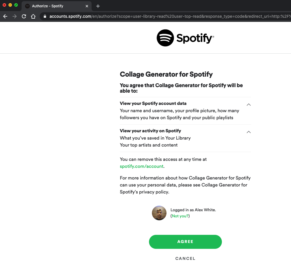 No, my collage generator for Spotify cannot “hack” your Spotify | by Alex  White | Medium