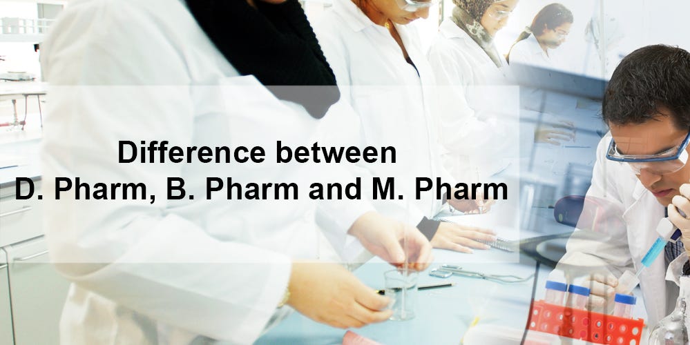 Difference between D. Pharm, B. Pharm and M. Pharm by Rohit Kumar