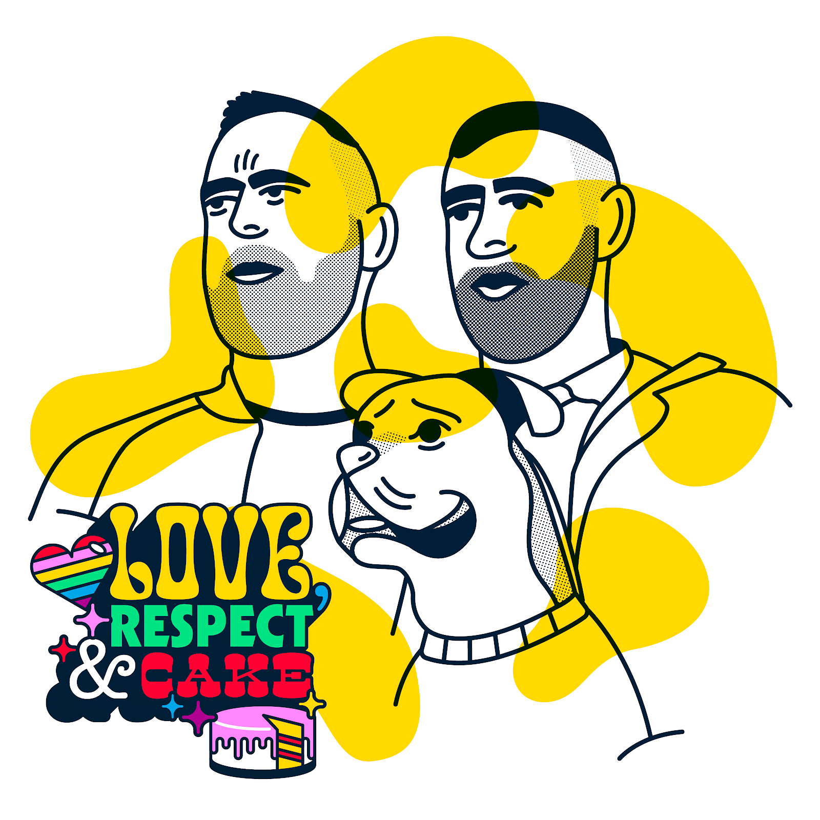 Pride Family Portrait of Giuseppe Salerno and Paco Gonzalez of Resistenza Type. Illustration by weareinhouse.com