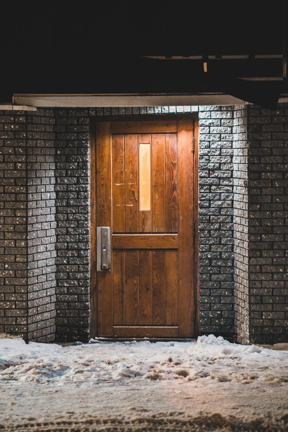 A picture of a door to showcase how the lighting makes the panels appear raised and inset.