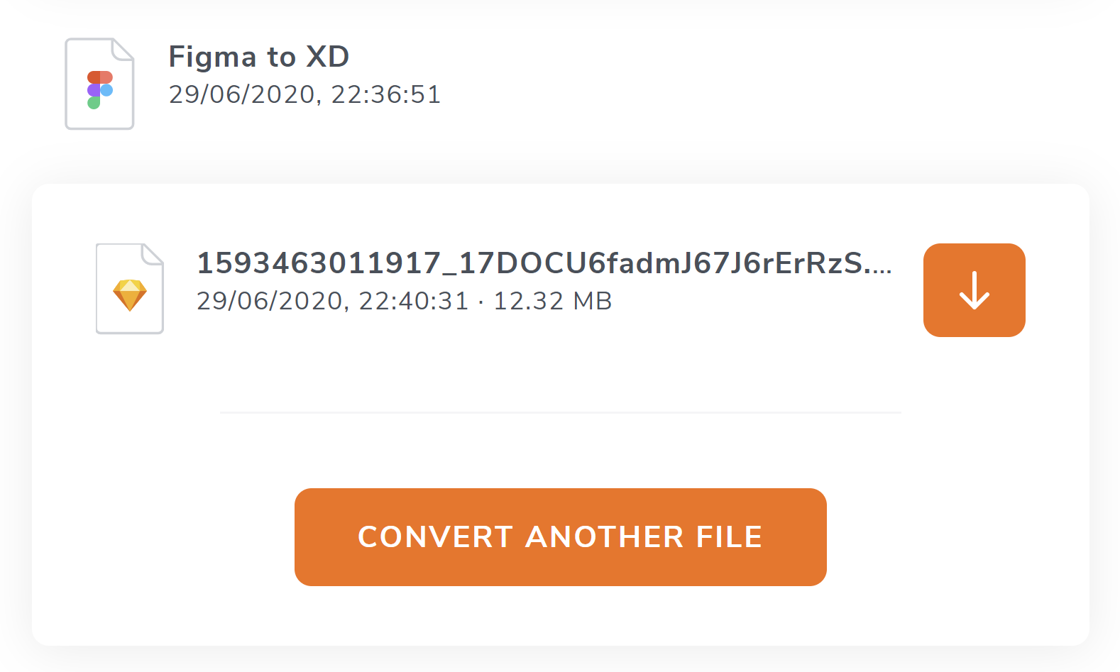 File download of converted Figma file in Sketch format