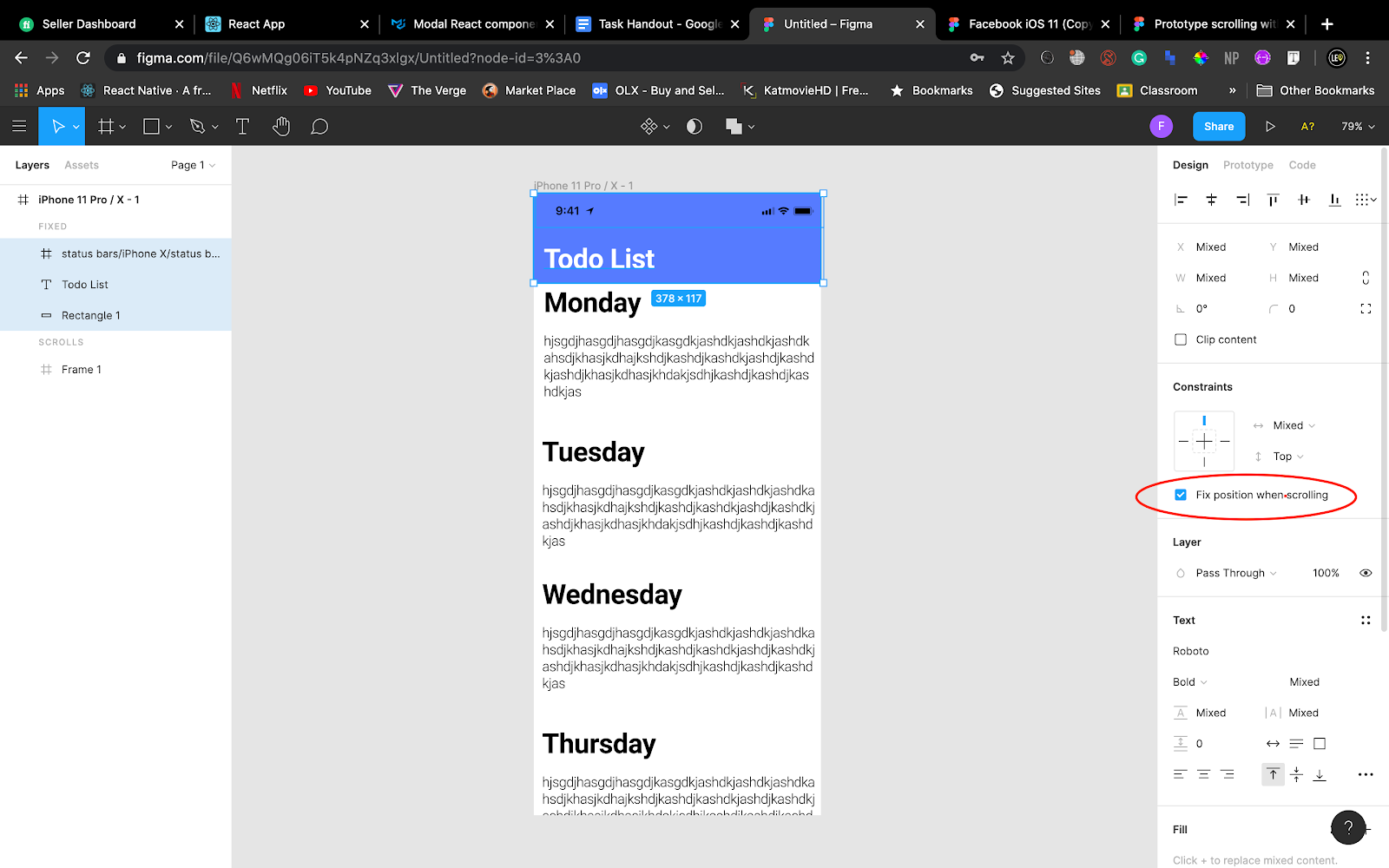 TO DO app in Figma iPhone 11 pro screen