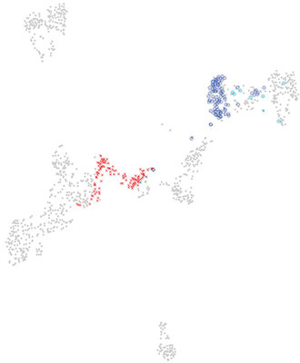 Image showing the clustering of movement data from a wearable sensor worn by a patient with Parkinson’s