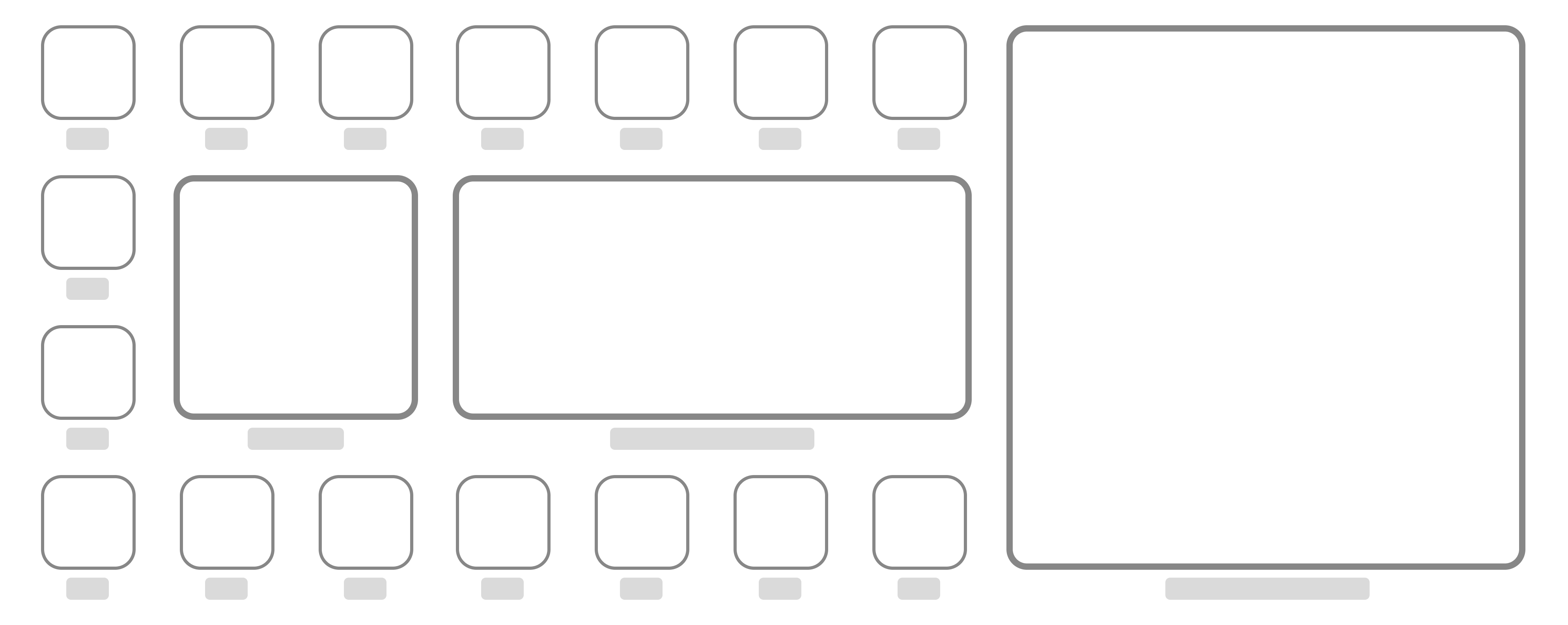 Different sizes for widgets (small, medium, large)
