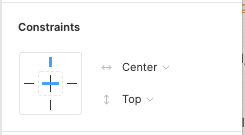Screenshot of the Constraints panel located in the Design tab on the right in Figma, when a layer is selected.