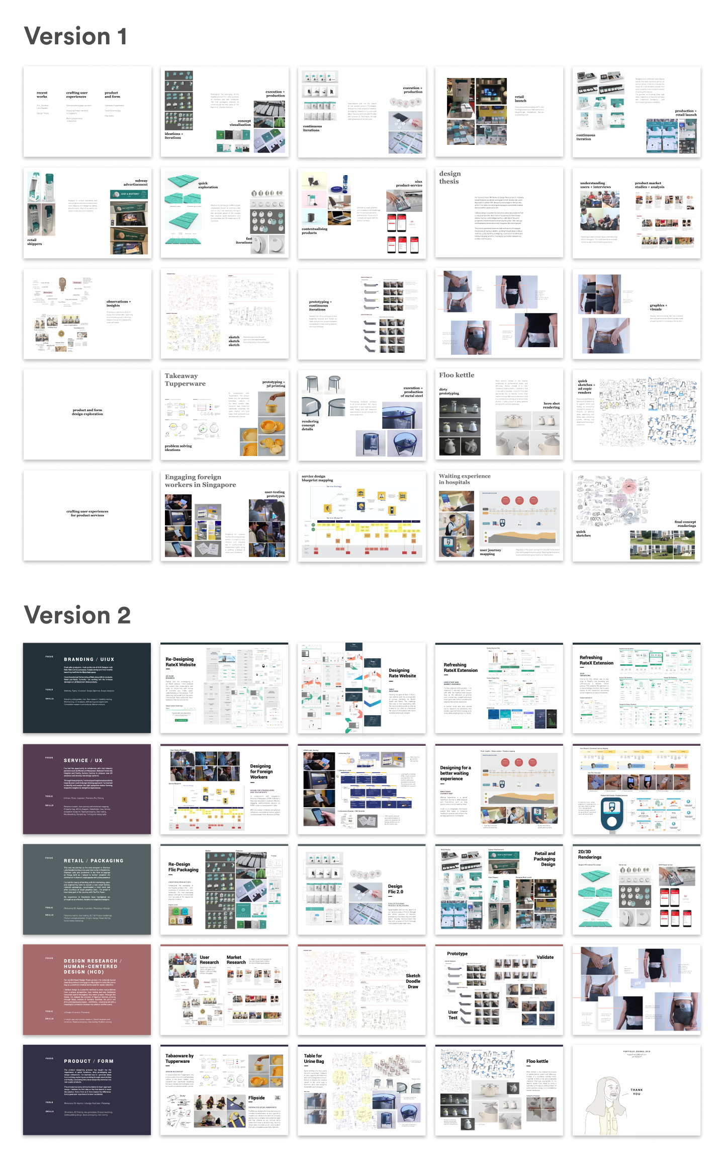 Screenshot of my PDF portfolio deck