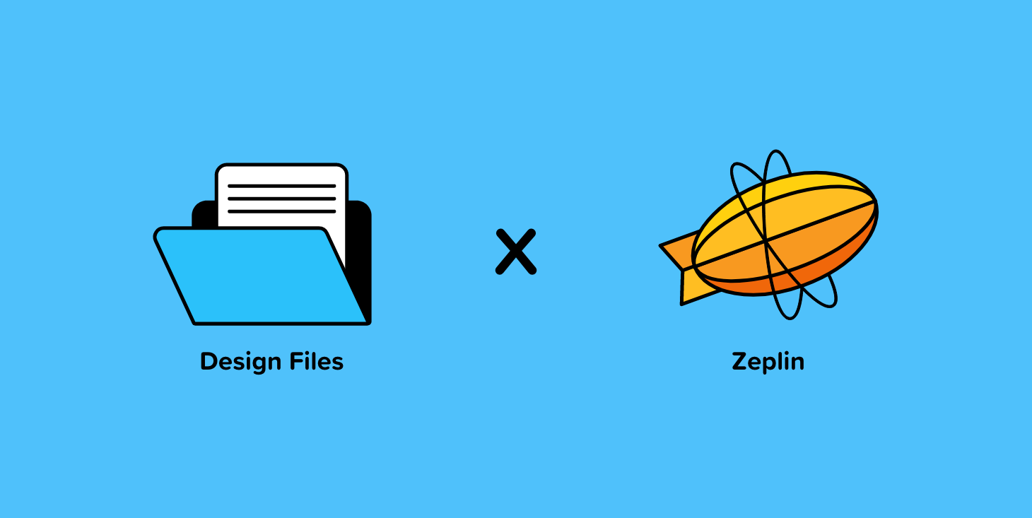 Folder containing design files and a zeplin.io icon