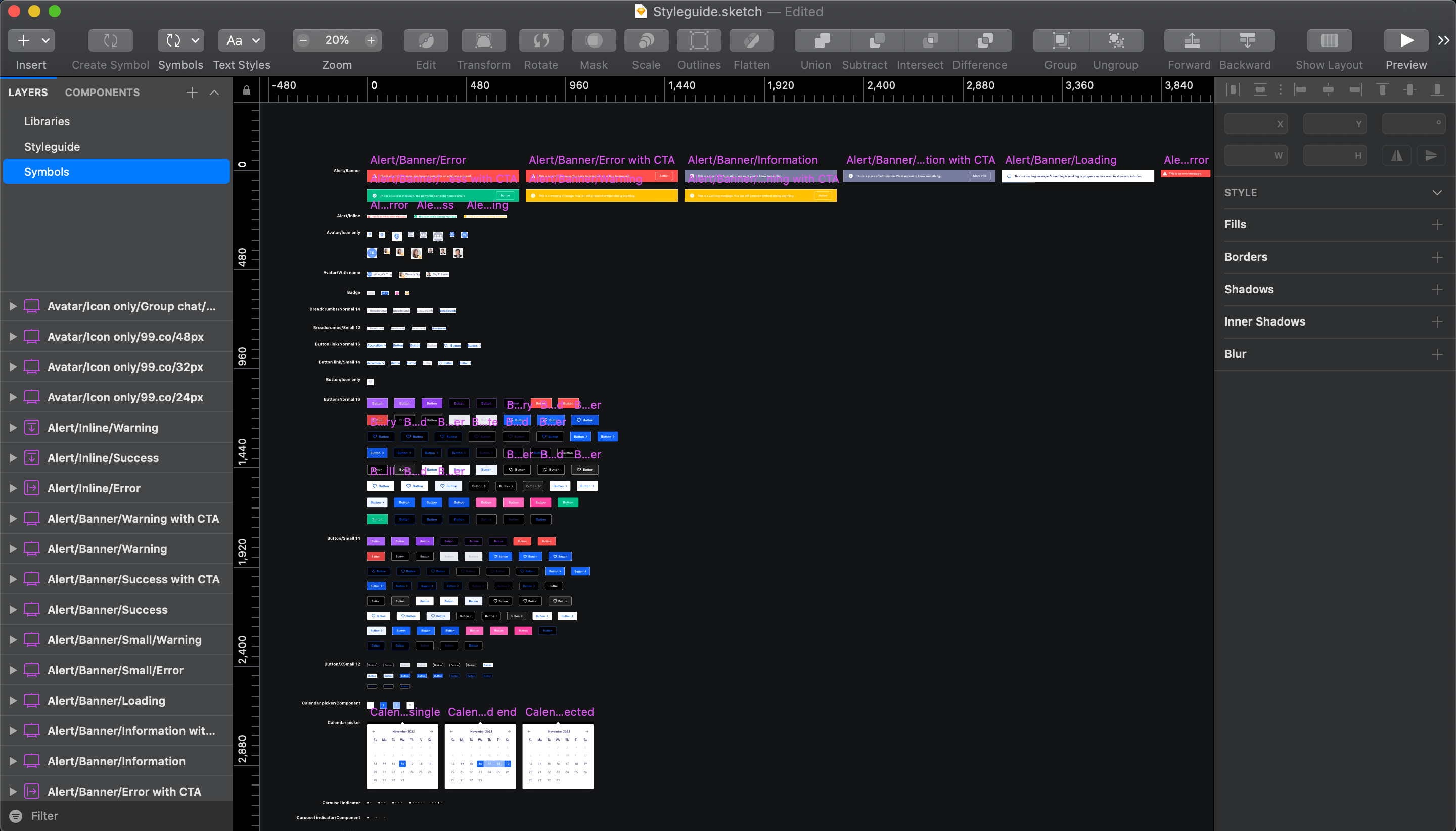 Component library on Sketch