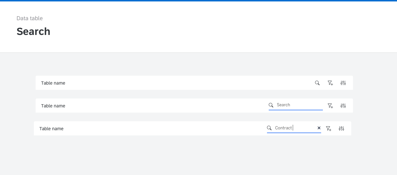 Search table
