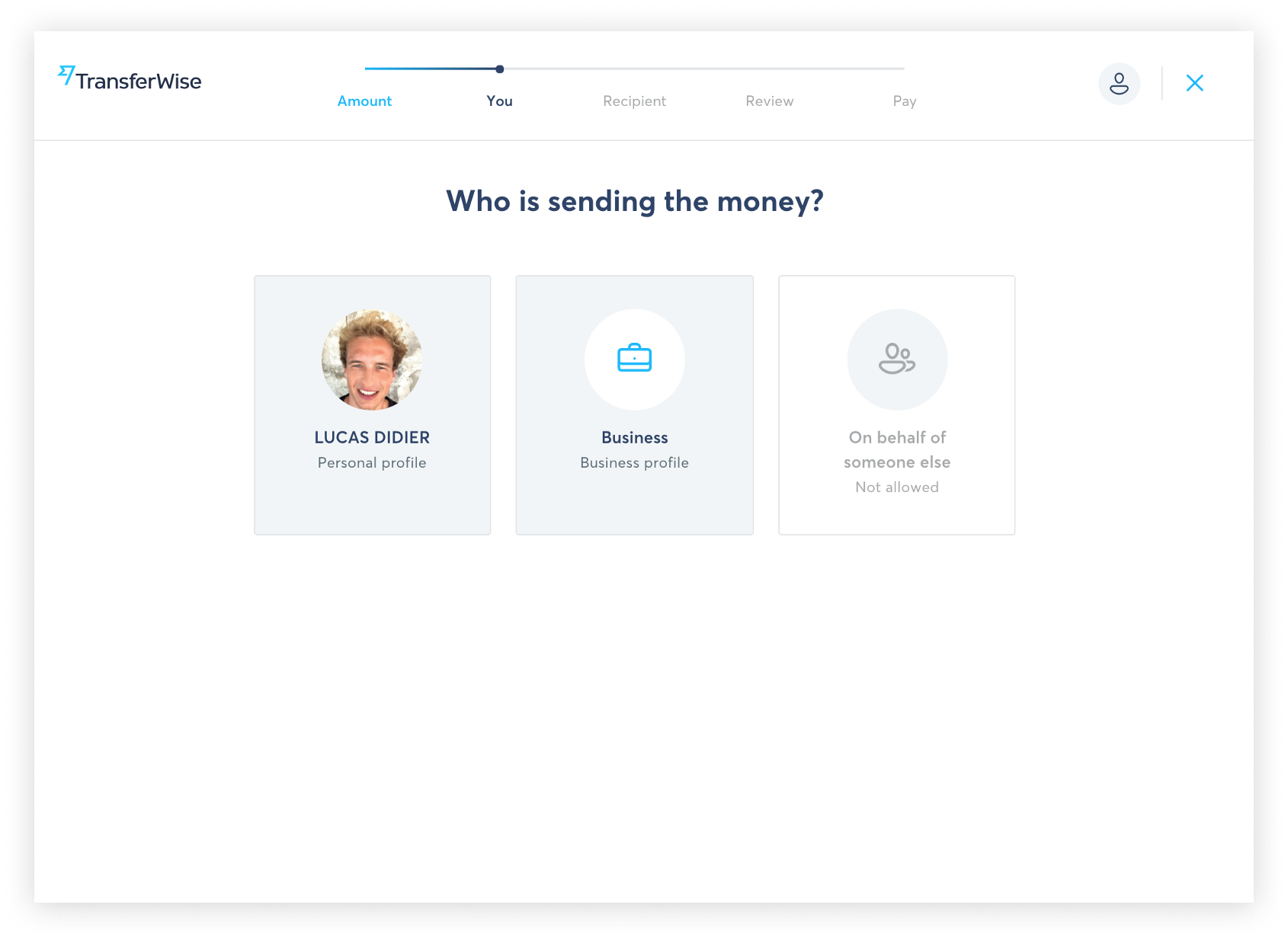 TransferWise’s money transfer flow