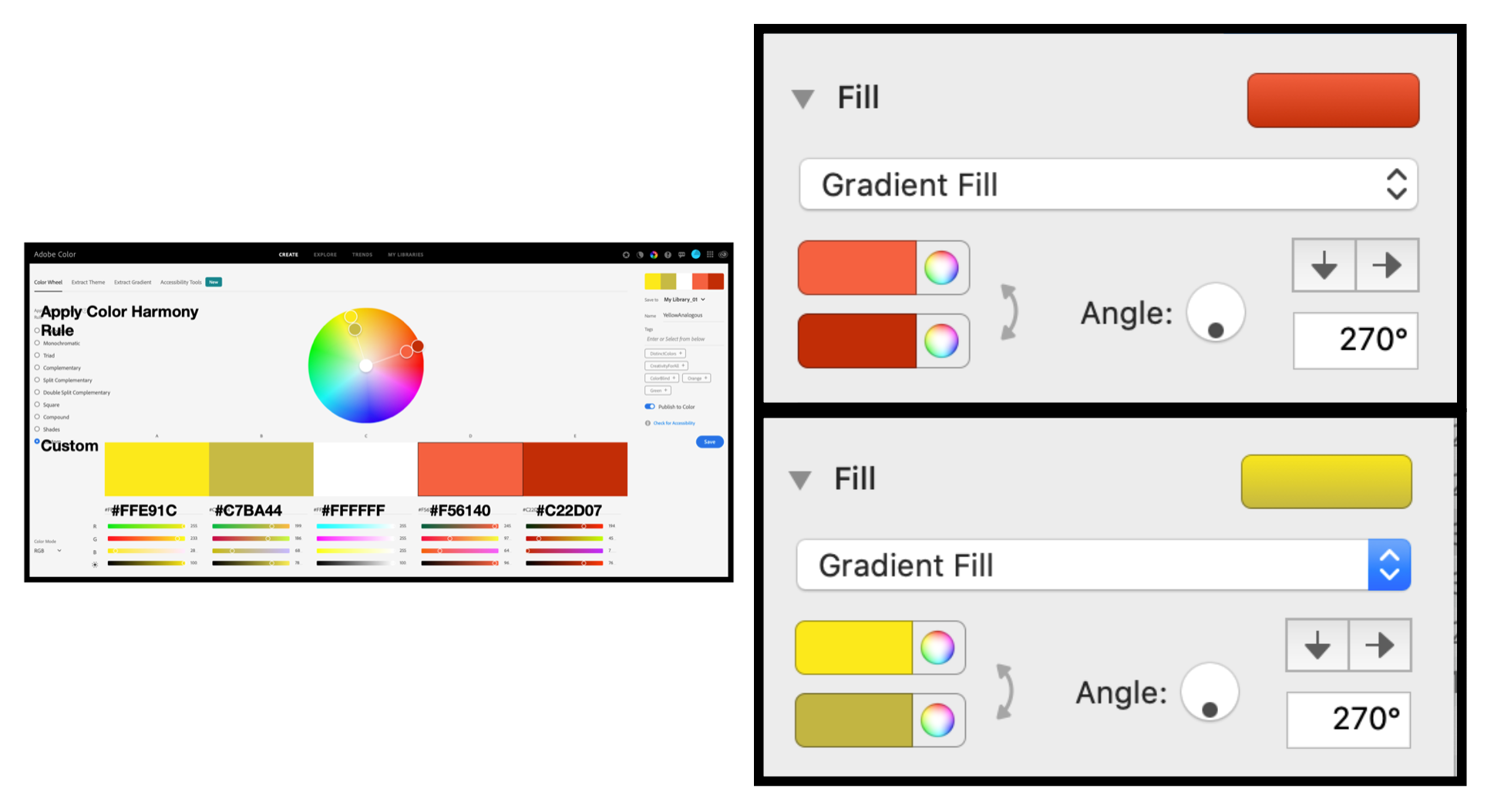 Building the Yellow and Red Gradient Fills for the Bubble Chart Data Visualization.