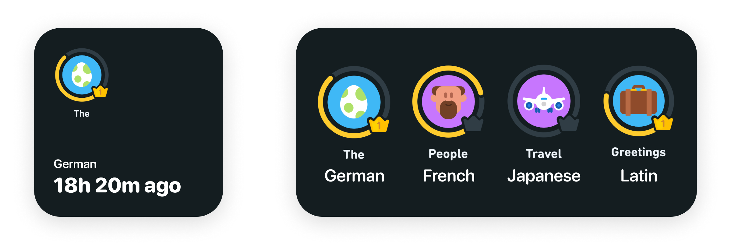A small and medium widget for Duolingo
