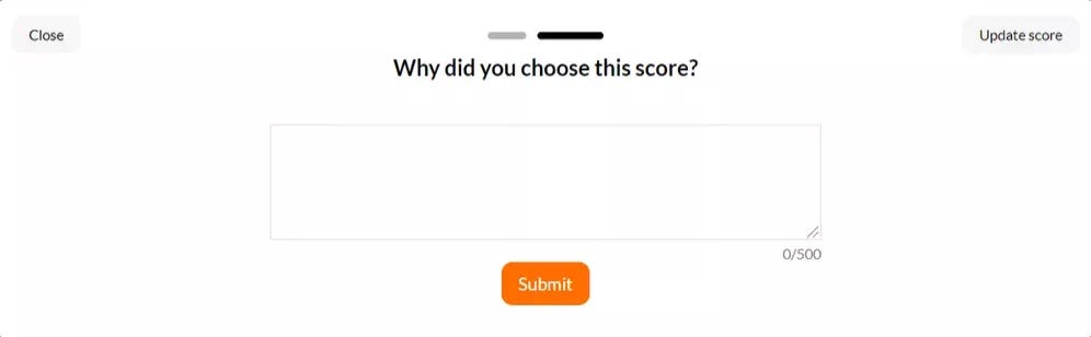 NPS qualitative survey question built in-app using Userpilot