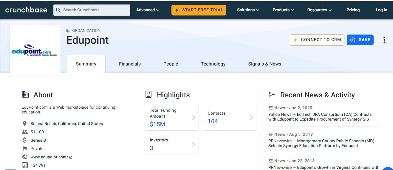 Crunchbase profile