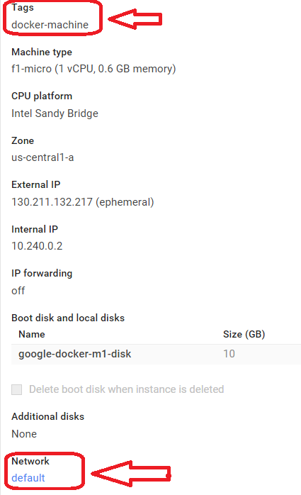 docker machine google