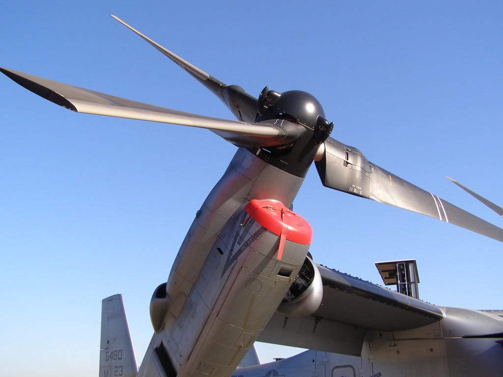 A V-22's right engine nacelle. Photo via Wikipedia