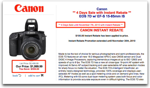 Good sale on Canon EOS 7D with 15–85mm IS kit lens | by Philippe Dame |  Learning DSLR