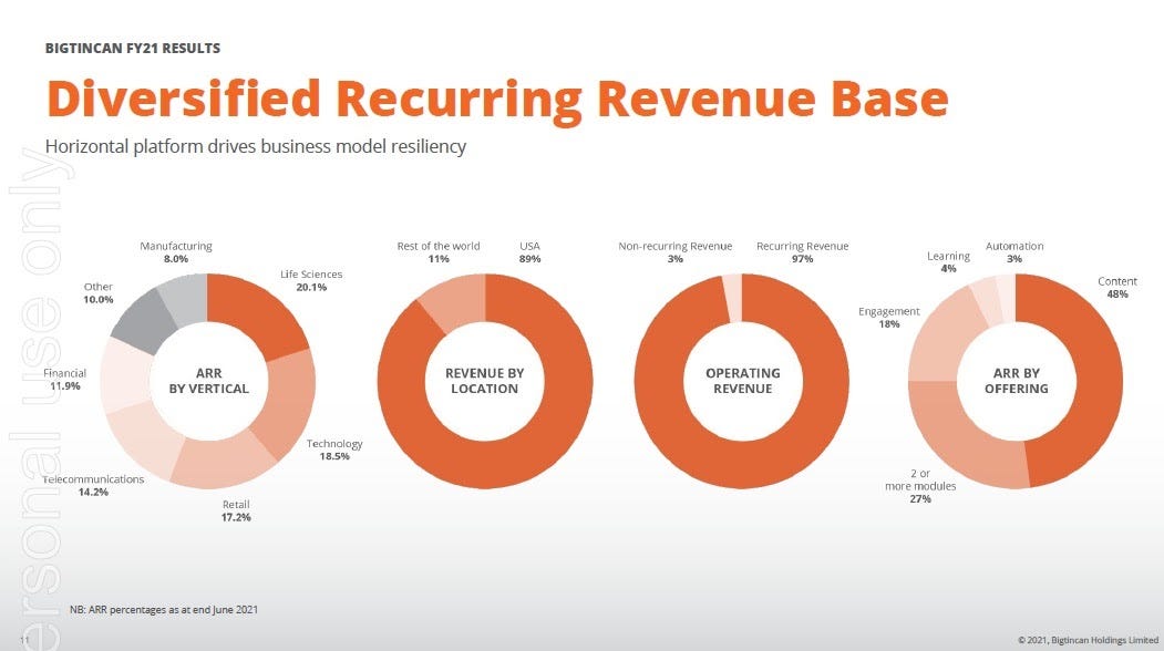 Bigtincan FY 2020 reevnue breakdown