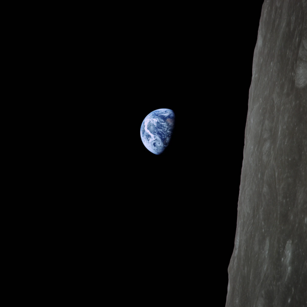 Apollo 8 — ‘Earthrise’ One of the most famous photographs of all time, it was taken by Bill Anders and is the first colour earthrise. 1968.