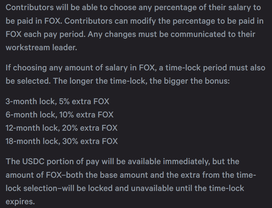 In their Snapshot proposal, ShapeShift outlines the different bonus amounts (in FOX) contributors can receive based on how long they choose to lock their tokens. Check out the full Snapshot proposal here.