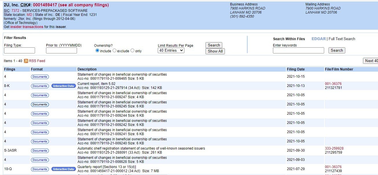 SEC filings