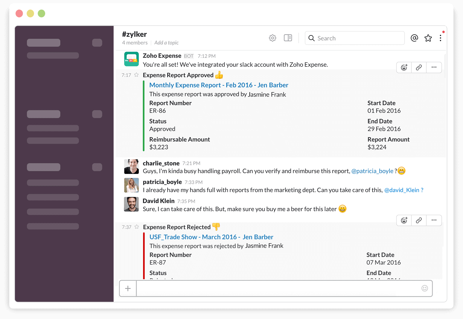Zoho expense plans