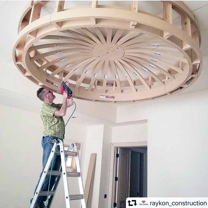 Dome Ceiling Kit being installed during home remodeling