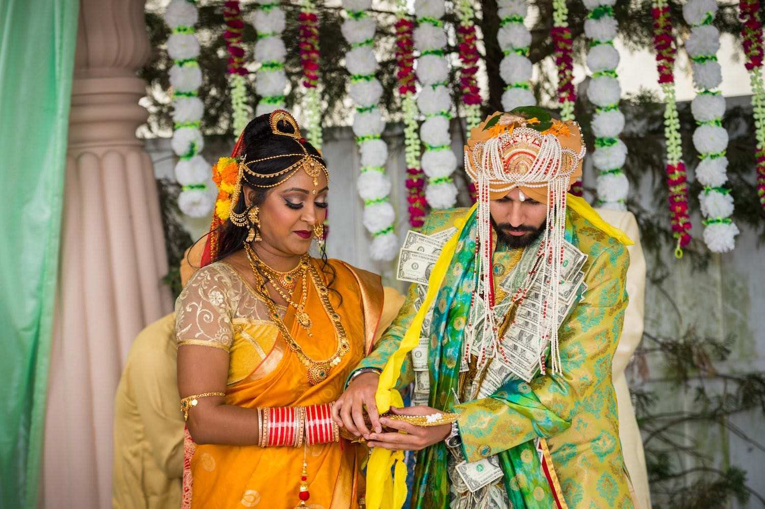 Orange Gold Indian Wedding Photographer New York South Asian