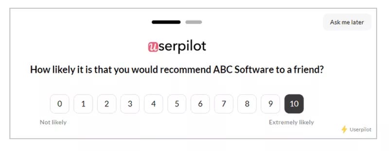 Userpilot NPS survey