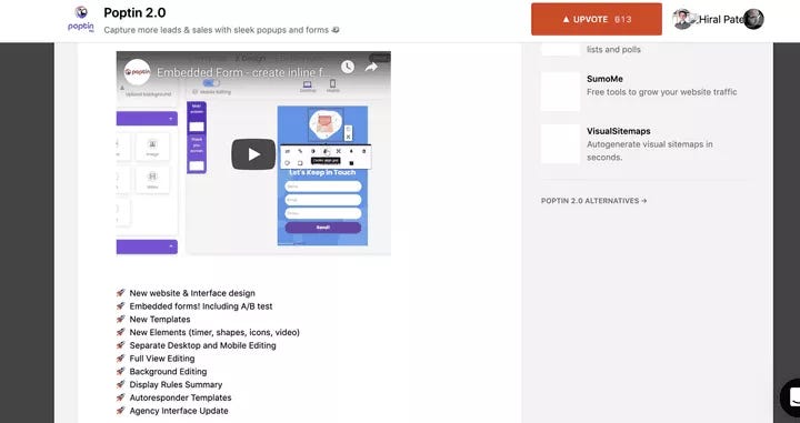poptin product video for marketing