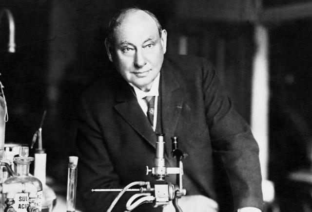 Dr. Harvey Washington Wiley in the laboratory he set up to test food safety. Image: Arstechnica