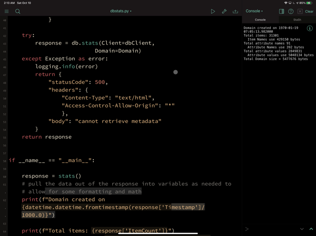 Output from an AWS Service (image by author)