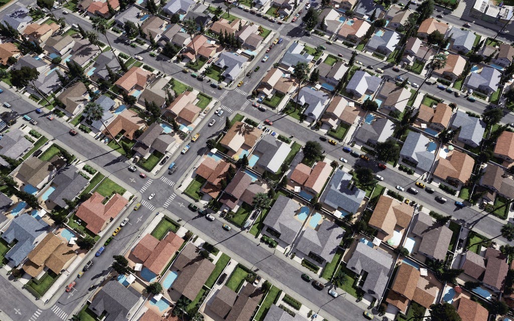 Classic American suburb is homogenous.