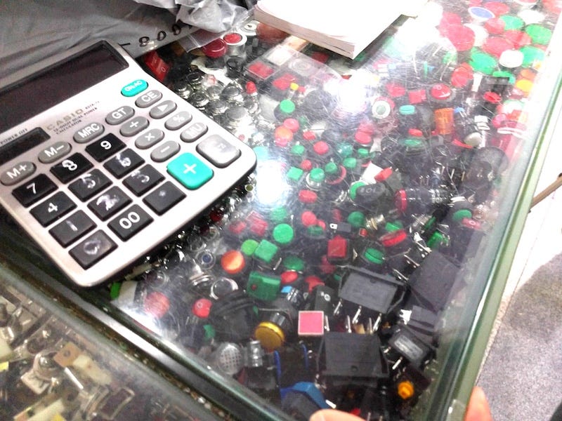 Looking for buttons? Here's a whole factory's worth. These are just a few hundred samples to test and tinker with, of course. Once you found the one you like, the negotiations can begin. Image: Peter Bihr (CC by-nc-sa)