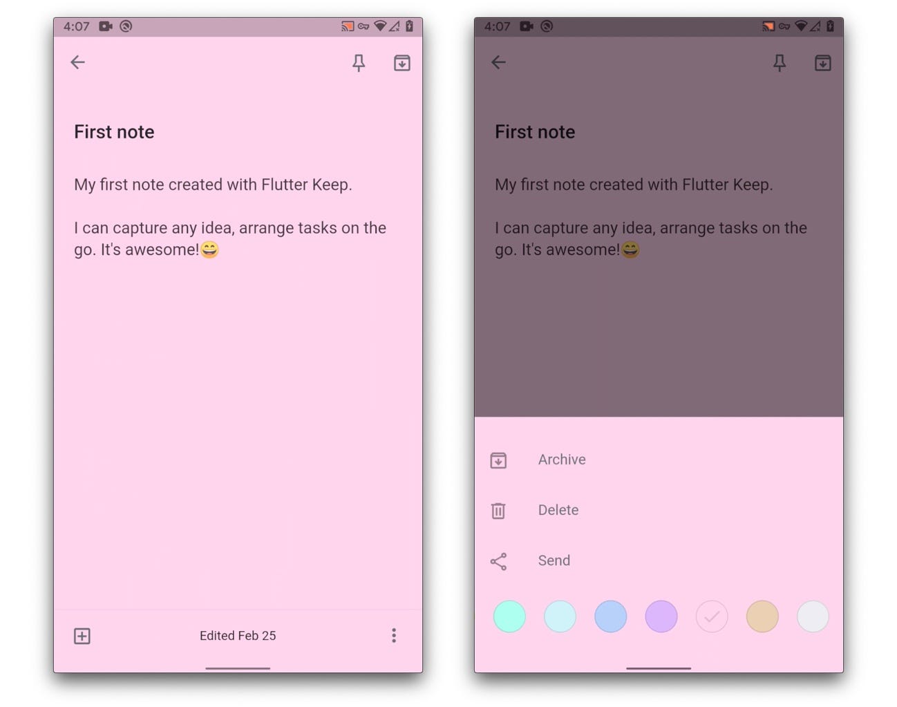 Note editor preview