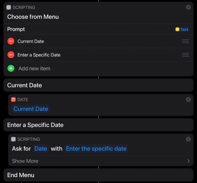 The Menu execution path