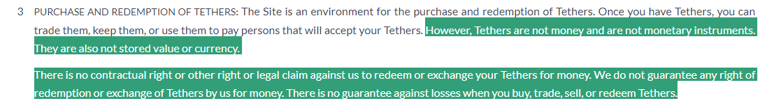 Image result for tether is not money