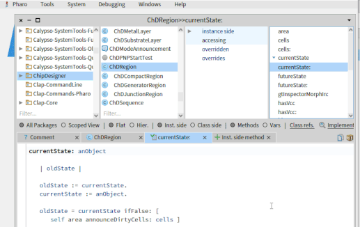Animation of an example of saving the state of the IDE in the middle of a debugging session